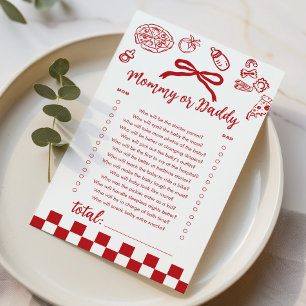 Mummy or Daddy Ciao Baby Pizza baby shower game