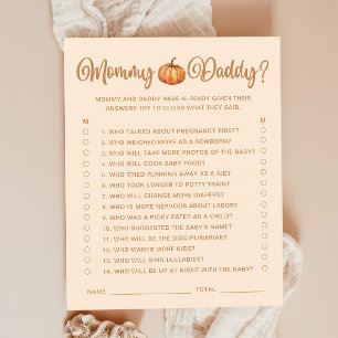 Mummy Or Daddy Fall Pumpkin Baby Shower Game
