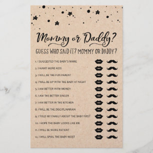 Mummy or Daddy Game Baby Shower Party game