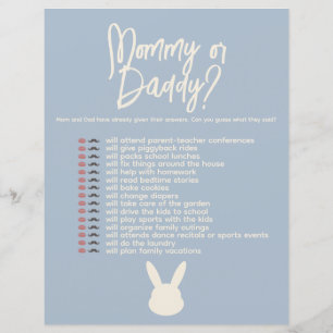 Mummy or Daddy Game bunny baby shower