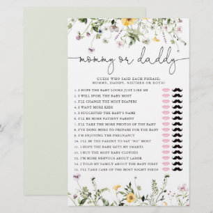 Mummy or Daddy game romantic wildflowers floral