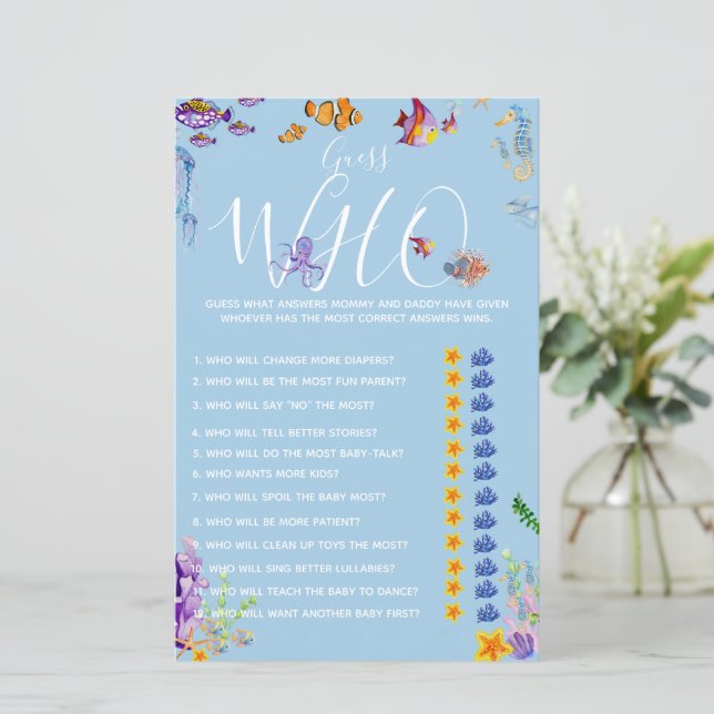 Mummy or Daddy Game Under the Sea Baby Shower (Standing Front)