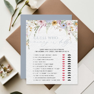 Mummy or Daddy Girl Wildflower Baby Shower Game