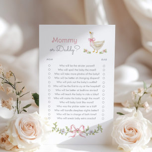Mummy or Daddy Mother Goose baby shower game
