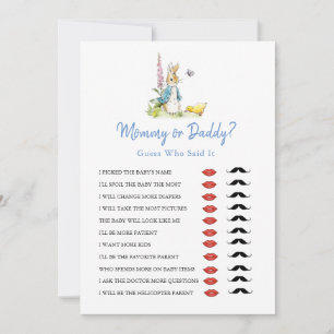 Mummy or Daddy Peter Rabbit Baby Shower game Invitation