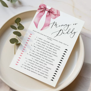  Mummy or Daddy Pink Bow Guess Who game