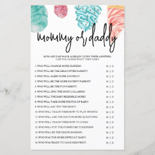 Mummy or Daddy What's the Scoop Baby Shower Game