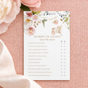Mummy or Daddy Wildflower Baby Shower Game