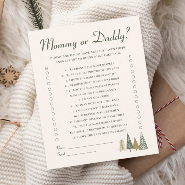 Mummy or Daddy Winter Baby Shower Game (Creator Uploaded)