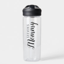 Mummy Personalised Black Water Bottle