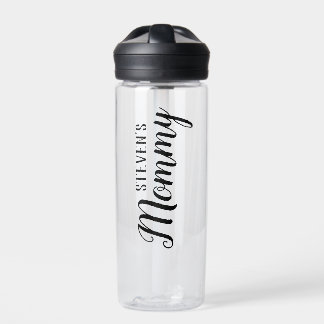 Mummy Personalised Black Water Bottle