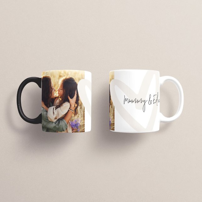 Mummy photo cream heart elegant stylish coffee mug (Creator Uploaded)