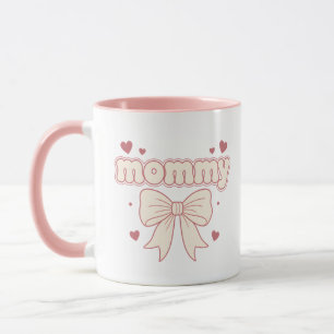 Mummy Pink Bow Hearts Cute Feminine Design Mug