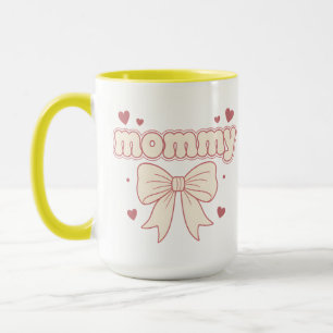 Mummy Pink Bow Hearts Cute Feminine Design Mug