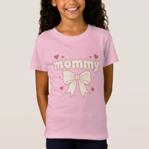 Mummy Pink Bow Hearts Cute Feminine Design T-Shirt