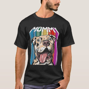 Mummy Pitbull Dog Matching Family Retro Vintage Cl T-Shirt