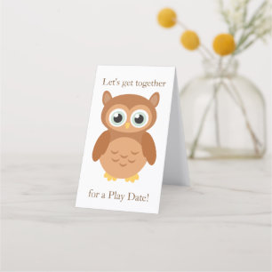 Mummy Play date owl calling Appointment Card