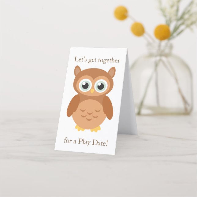 Mummy Play date owl calling Appointment Card (Front)