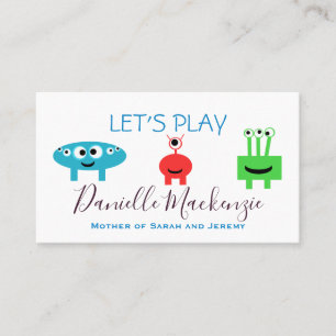 Mummy Play Date Playdate Business Calling Cards