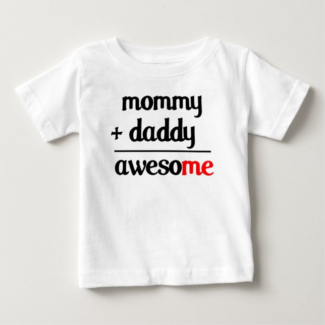 Mummy Plus Daddy Equals Awesome Kids Shirt (Front)