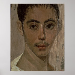 Mummy Portrait of a Boy with an Injured Eye, from Poster