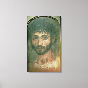 Mummy Portrait of a Man, from Fayum, Romano-Egypti Canvas Print