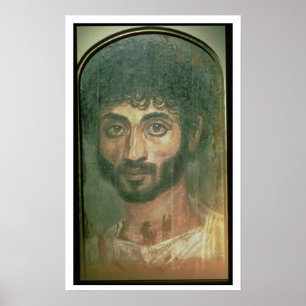 Mummy Portrait of a Man, from Fayum, Romano-Egypti Poster