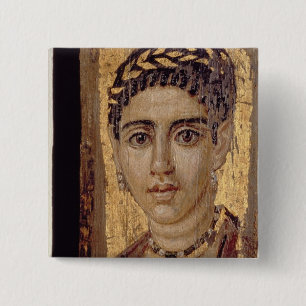 Mummy Portrait of a Woman, from Fayum, Romano-Egyp 15 Cm Square Badge