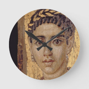 Mummy Portrait of a Woman, from Fayum, Romano-Egyp Round Clock