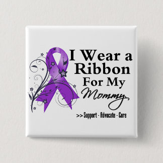 Mummy Purple Ribbon - Pancreatic Cancer 15 Cm Square Badge