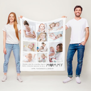 Mummy Quote 10 Photo Collage Personalised Fleece Blanket
