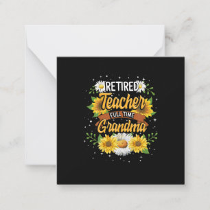 Mummy Retired Teacher Full Time Grandma Retirement Card