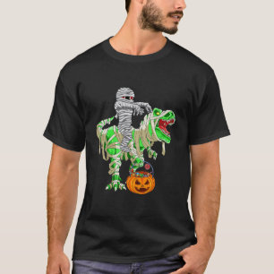 Mummy Riding T Rex Halloween T-Shirt