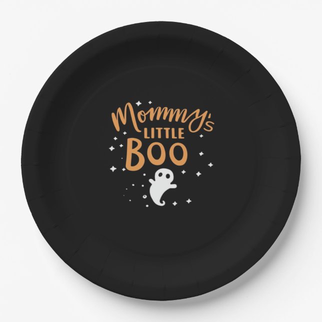 Mummy’s Little Boo - Happy Halloween Paper Plate (Front)