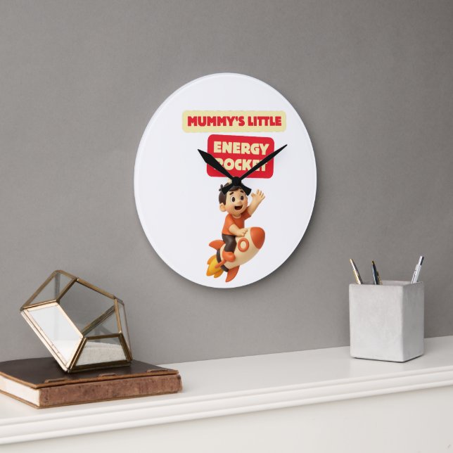 Mummy’s Little Energy Rocket Kids Wall Clock (Office)