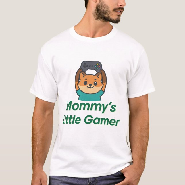 Mummy’s Little Gamer – Cute Gaming Design for Kids T-Shirt (Front)