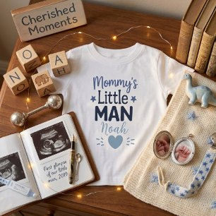 Mummy’s Little Man Sweet Blue Baby Boy Typography T-Shirt