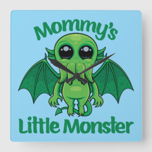 Mummy’s Little Monster Cthulhu Cuddles Square Wall Clock