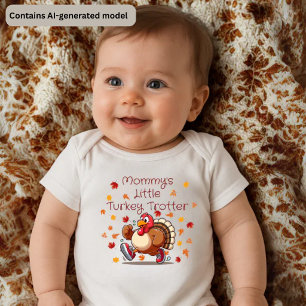 Mummy’s Little Turkey Trotter Cute Thanksgiving Baby Bodysuit