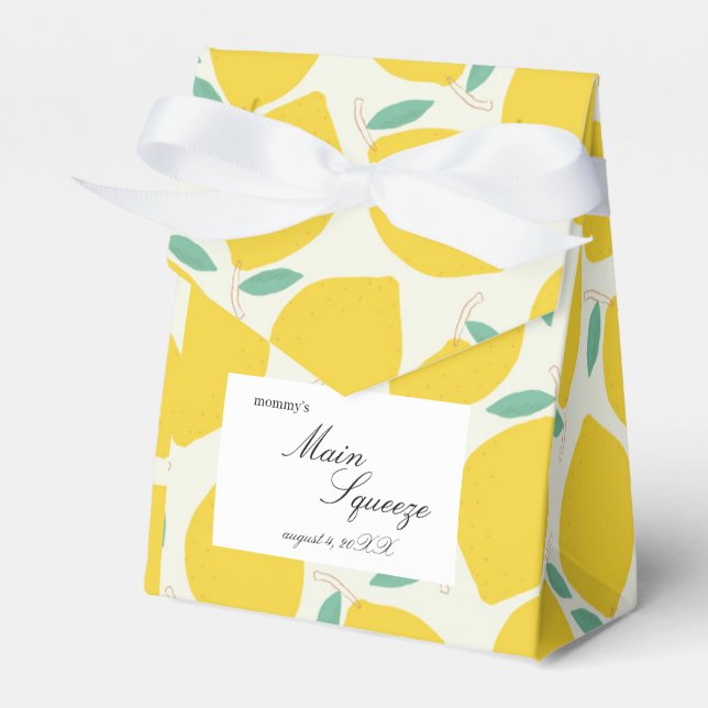 Mummy’s Main Squeeze Lemon Citrus Baby Shower Favour Box (Front Side)