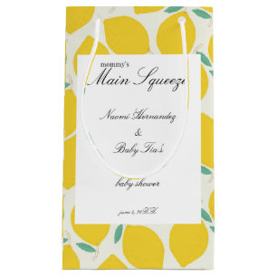 Mummy’s Main Squeeze Lemon Citrus Baby Shower Small Gift Bag