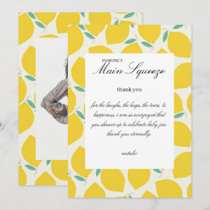Mummy’s Main Squeeze Lemon Citrus Baby Shower Thank You Card