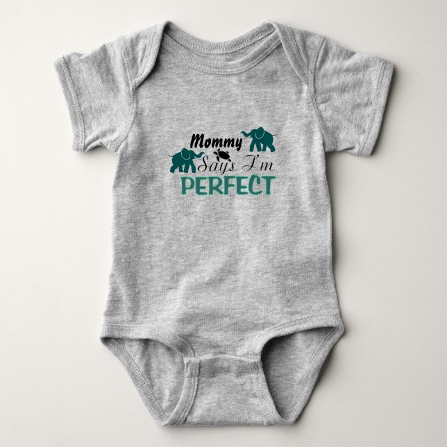 Mummy Says I'm Perfect With Animals Bodysuit (Front)