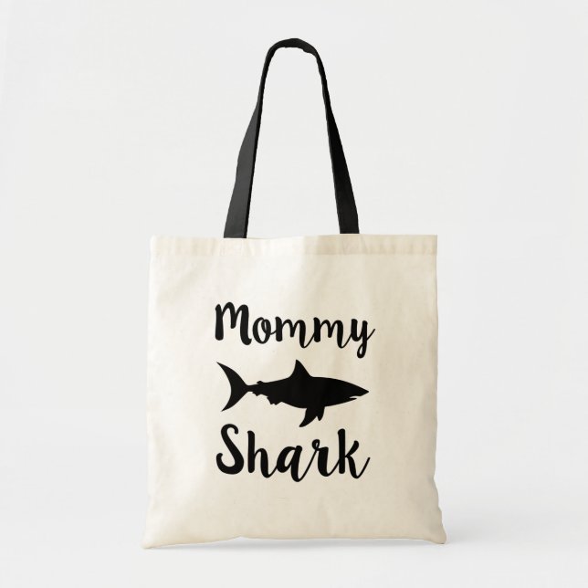 Mummy Shark funny womens Mum tote bag gift (Front)