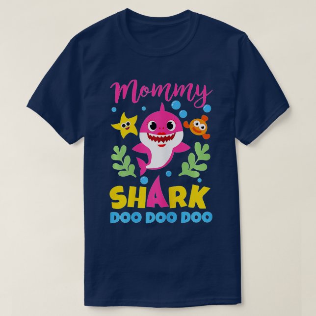 Mummy Shark Gift Cute Baby Shark Family Matching O T-Shirt (Design Front)