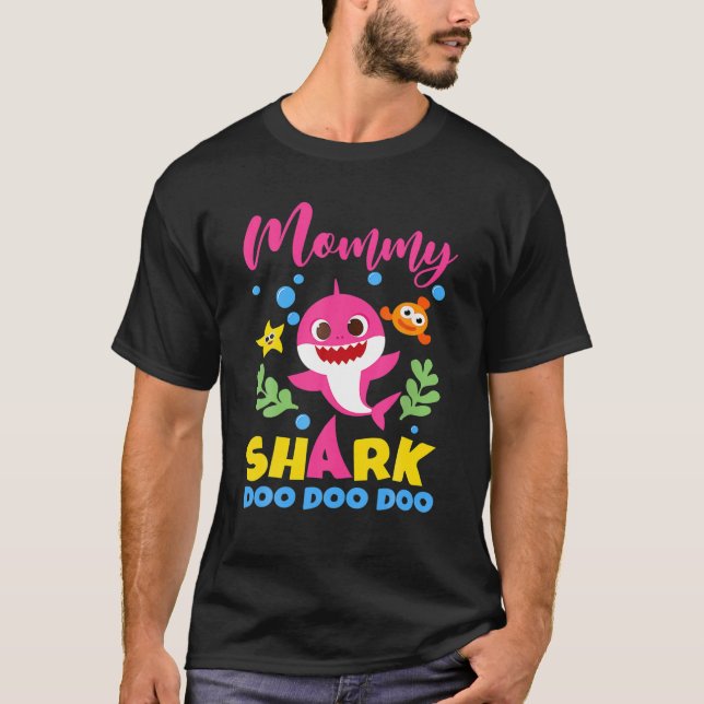 Mummy Shark Gift Cute Baby Shark Family Matching T-Shirt (Front)