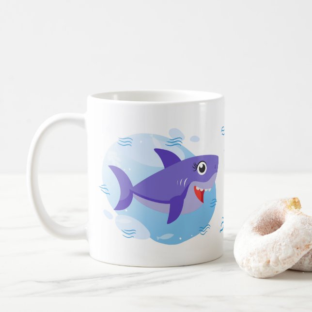Mummy Shark - Purple Coffee Mug (With Donut)