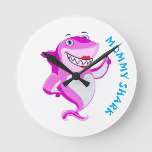 Mummy Shark Round Clock
