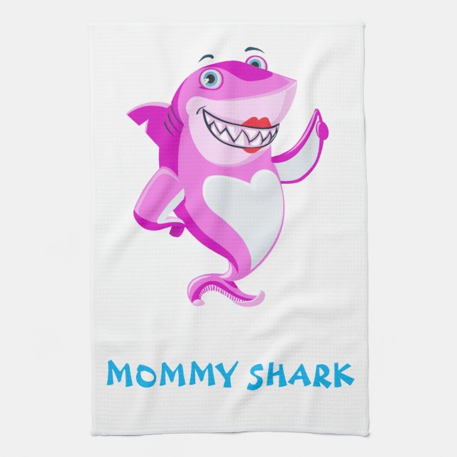 Mummy Shark Tea Towel (Vertical)