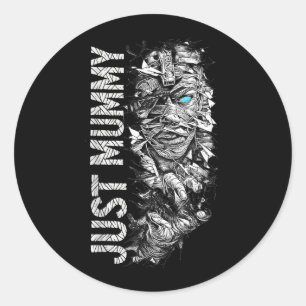 Mummy shirt Funny Scary Halloween Egyptian Mummy Classic Round Sticker